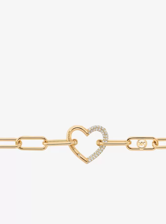 Pavé Heart Curb-Link Bracelet Pavé Heart Curb-Link Bracelet