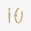 Pavé Logo Foxtail Chain Hoop Earrings