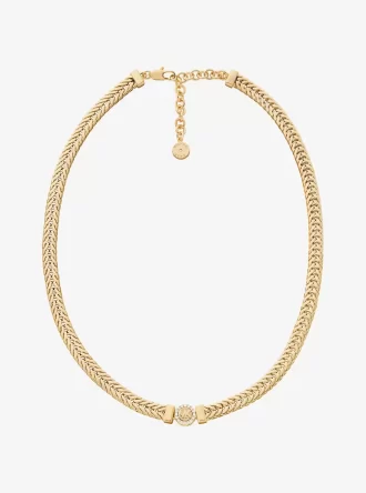 Pavé Logo Foxtail Chain Necklace