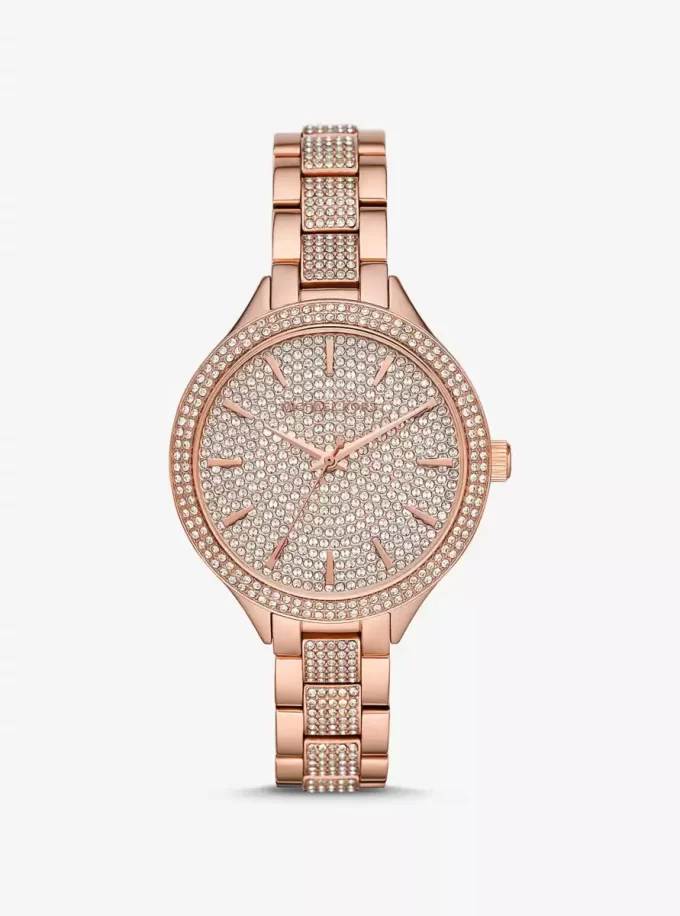 Pavé Rose Gold-Tone Watch