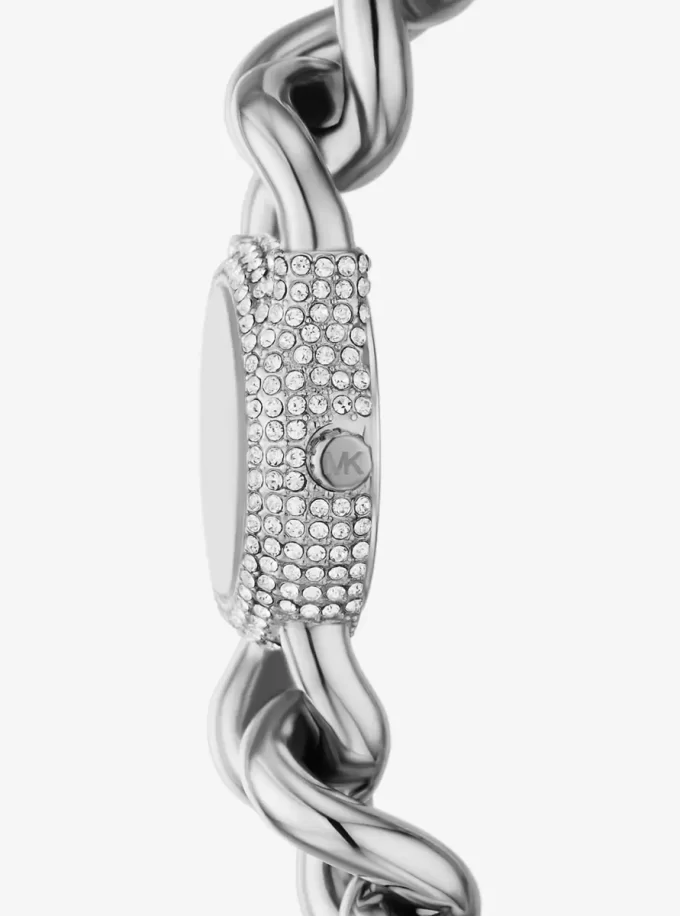 Petite Pavé Silver-Tone Chain-Link Watch Petite Pavé Silver-Tone Chain-Link Watch