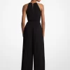 Pleated Georgette Halter Jumpsuit Pleated Georgette Halter Jumpsuit