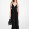 Pleated Georgette Maxi Dress