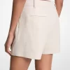 Pleated Linen and Cotton Shorts