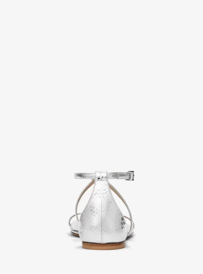 Polly Metallic Python Embossed Leather Sandal Polly Metallic Python Embossed Leather Sandal