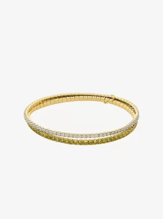 Precious Metal-Plated Brass Double Wrap Stretch Tennis Bracelet Precious Metal-Plated Brass Double Wrap Stretch Tennis Bracelet
