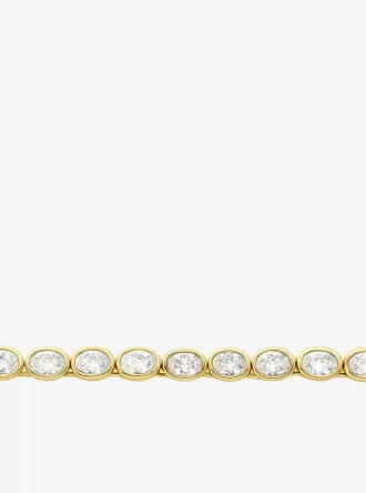 Precious Metal-Plated Cubic Zirconia Tennis Necklace Precious Metal-Plated Cubic Zirconia Tennis Necklace