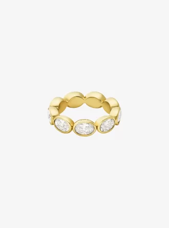 Precious Metal-Plated Cubic Zirconia Tennis Ring