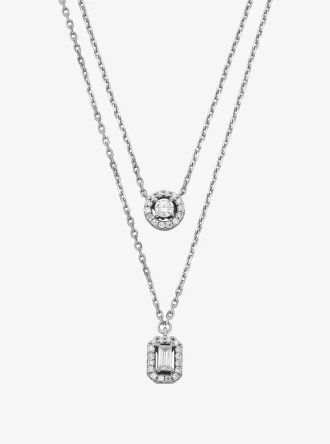 Precious Metal-Plated Double Layered Necklace Precious Metal-Plated Double Layered Necklace