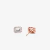 Precious Metal-Plated Pavé Halo Stud Earrings