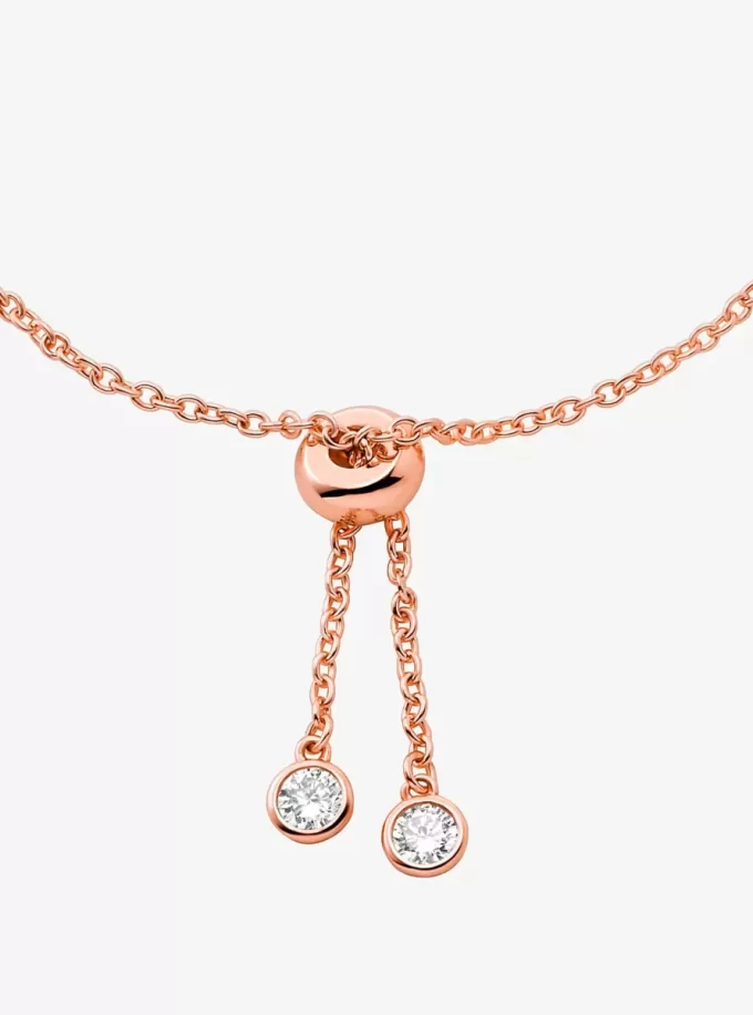 Precious Metal-Plated Sterling Silver Bezel Slider Bracelet