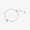 Precious Metal-Plated Sterling Silver Heart Bracelet