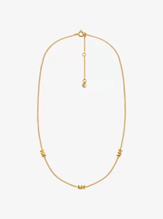 Precious Metal-Plated Sterling Silver Logo Necklace Precious Metal-Plated Sterling Silver Logo Necklace