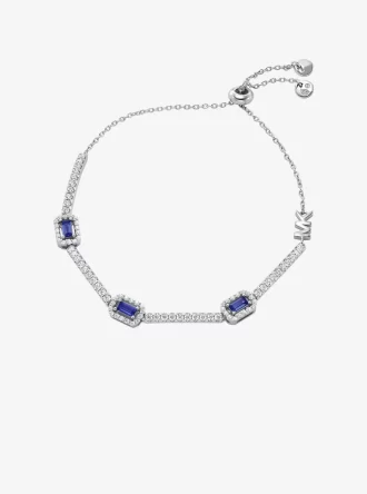 Precious Metal-Plated Sterling Silver Pavé Halo Slider Bracelet Precious Metal-Plated Sterling Silver Pavé Halo Slider Bracelet