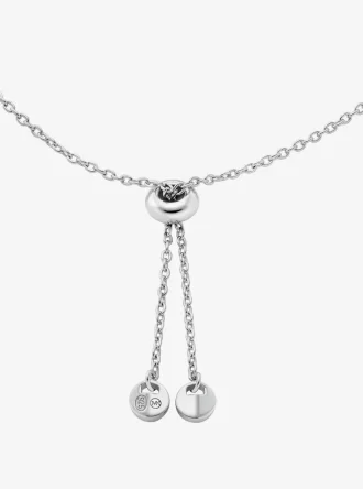 Precious Metal-Plated Sterling Silver Pavé Halo Slider Bracelet Precious Metal-Plated Sterling Silver Pavé Halo Slider Bracelet