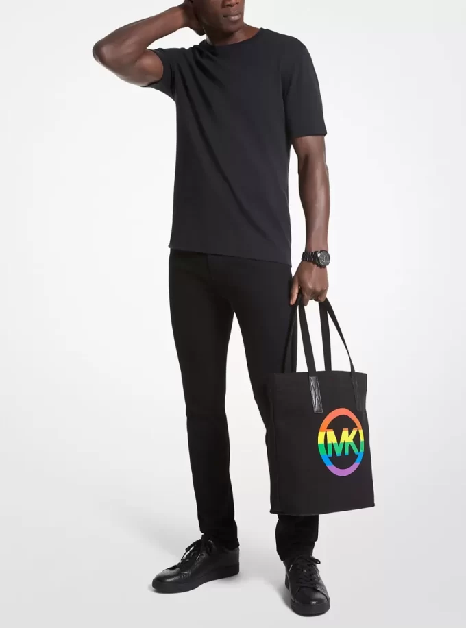 PRIDE Rainbow Logo Cotton Tote Bag