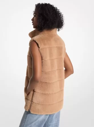 Quilted Faux Fur Vest