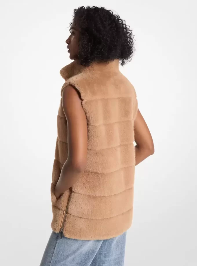 Quilted Faux Fur Vest