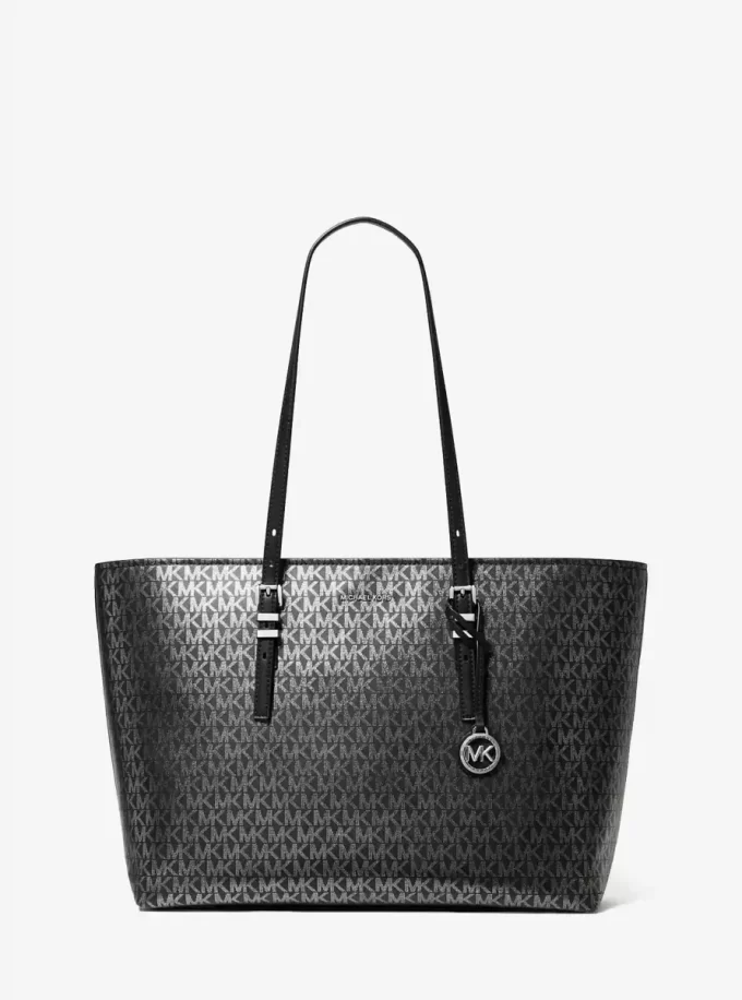 Quinn Large Metallic Signature Logo Tote Bag