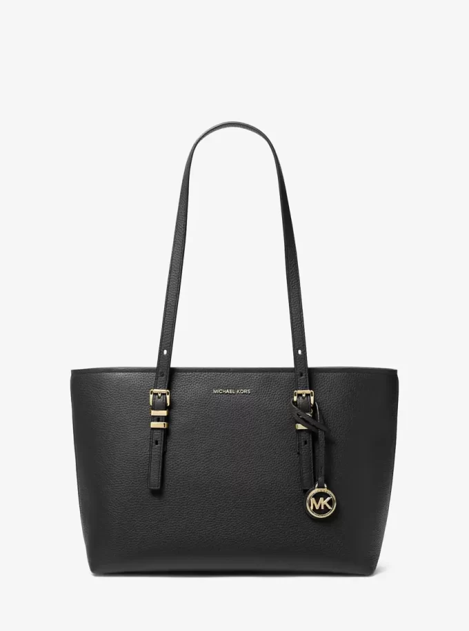 Quinn Medium Pebbled Leather Tote Bag