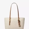 Quinn Medium Signature Logo and Leather Tote Bag Quinn Medium Signature Logo and Leather Tote Bag