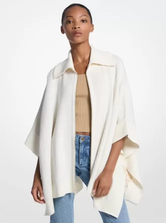 Reversible Logo Cotton Blend Zip-Up Poncho Reversible Logo Cotton Blend Zip-Up Poncho