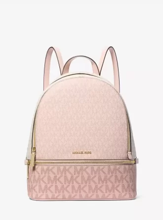 Rhea Medium Color-Block Signature Logo Backpack