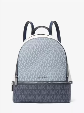 Rhea Medium Color-Block Signature Logo Backpack