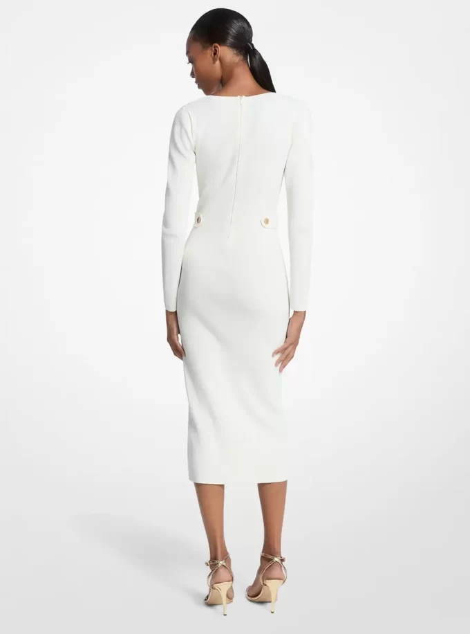 Ribbed Stretch Viscose Midi Dress