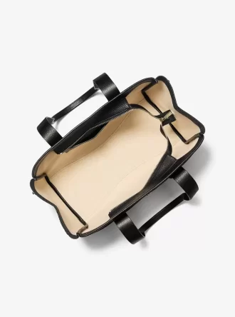 Romee Large Signature Logo and Leather Tote Bag