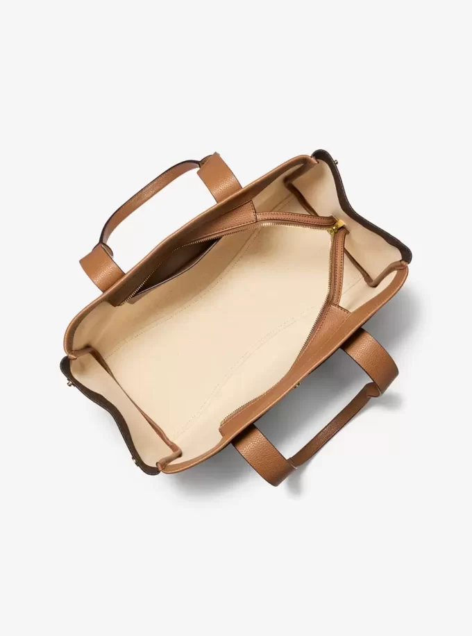 Romee Large Signature Logo and Leather Tote Bag Romee Large Signature Logo and Leather Tote Bag