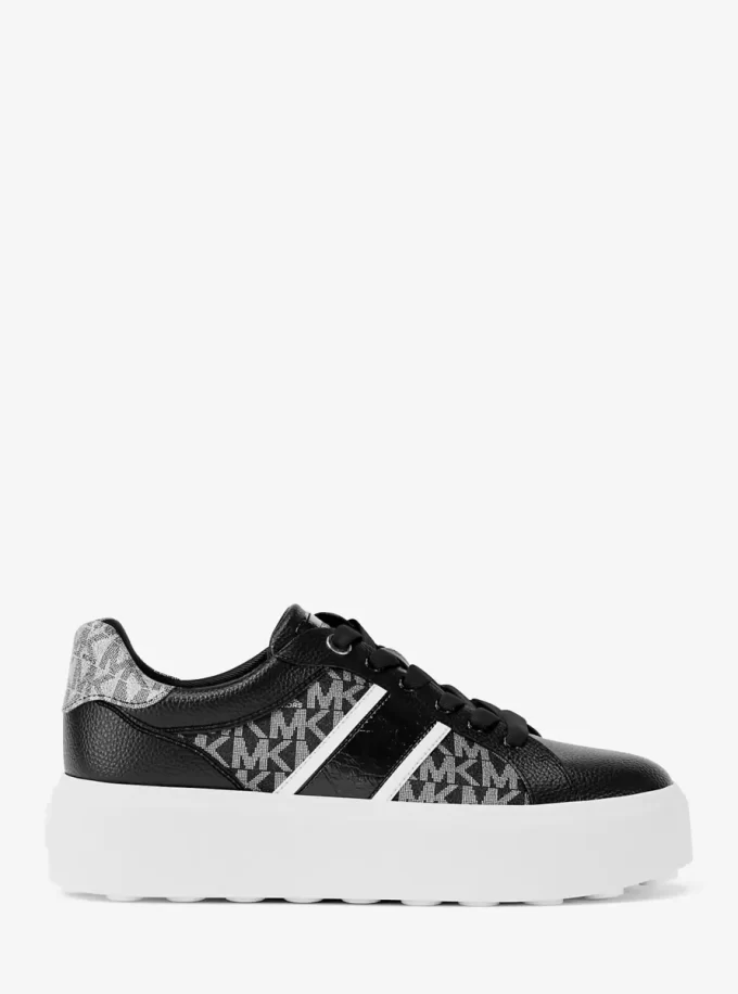Romey Signature Logo Stripe Platform Sneaker