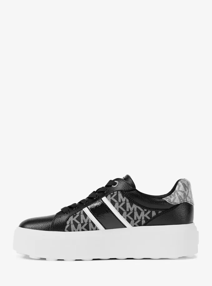 Romey Signature Logo Stripe Platform Sneaker