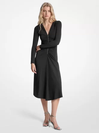 Ruched Stretch Matte Jersey Dress Ruched Stretch Matte Jersey Dress