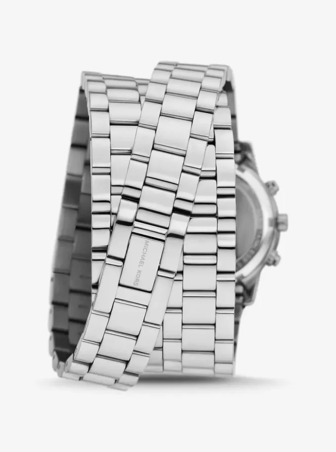 Runway Rhodium-Plated Stainless Steel Triple Wrap Watch Runway Rhodium-Plated Stainless Steel Triple Wrap Watch