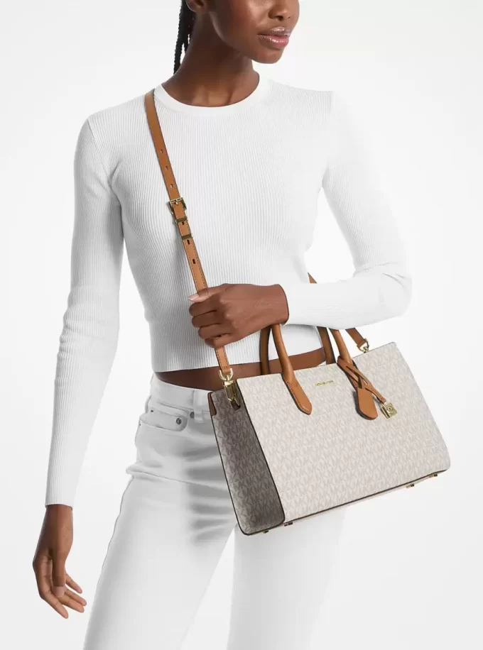 Scarlett Medium Signature Logo Satchel Scarlett Medium Signature Logo Satchel