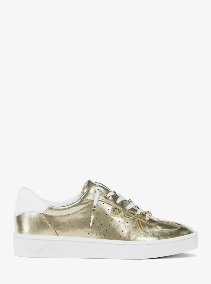 Scotty Embellished Metallic Leather Sneaker