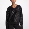 Sequined Cotton Blend Sweater