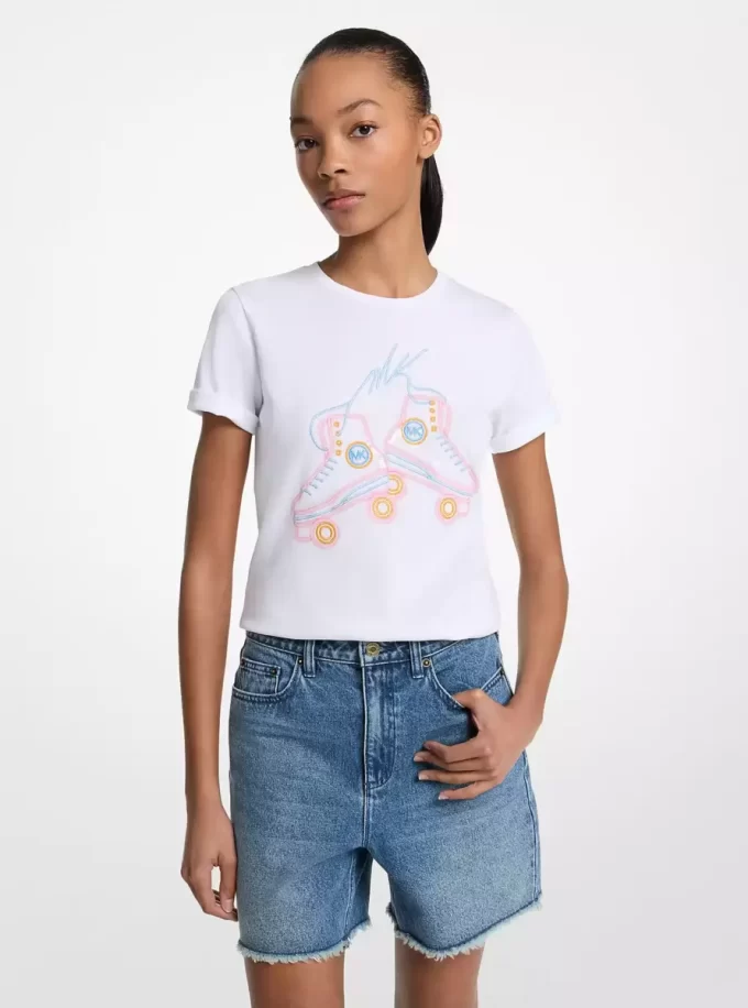 Sequined Graphic Cotton T-Shirt Sequined Graphic Cotton T-Shirt