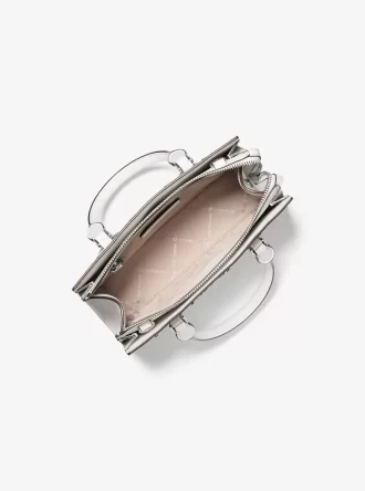 Sheila Small Studded Patchwork and Signature Logo Satchel