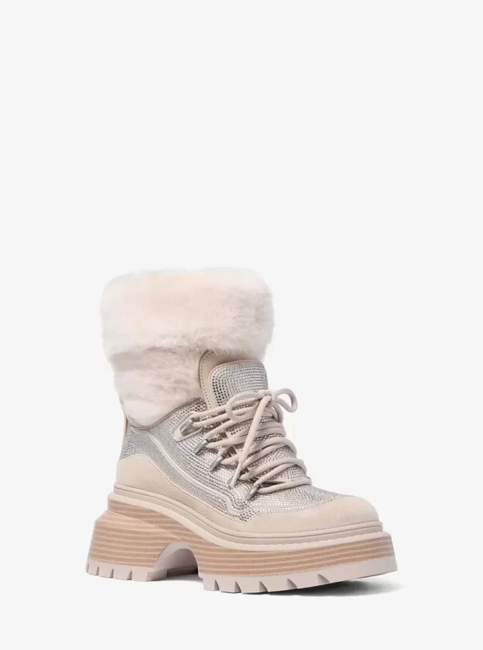 Shiloh Embellished Mixed-Media Boot Shiloh Embellished Mixed-Media Boot