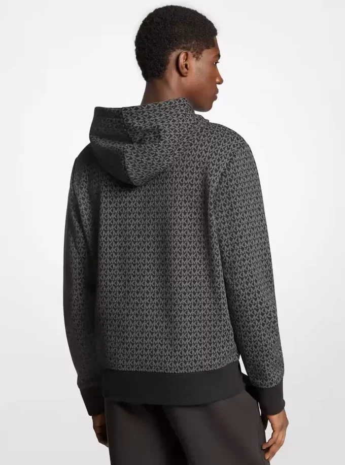 Signature Logo Cotton Blend Zip-Up Hoodie Signature Logo Cotton Blend Zip-Up Hoodie