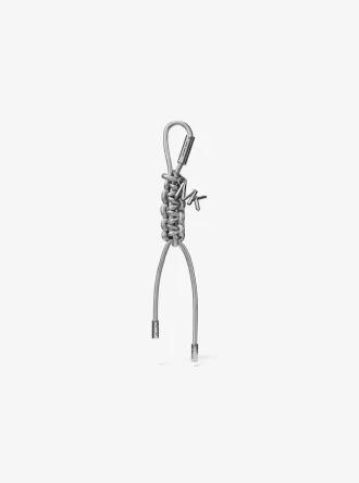Silver-Tone and Metallic Braided Cord Bag Charm