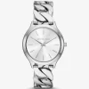 Slim Runway Silver-Tone Curb-Link Watch