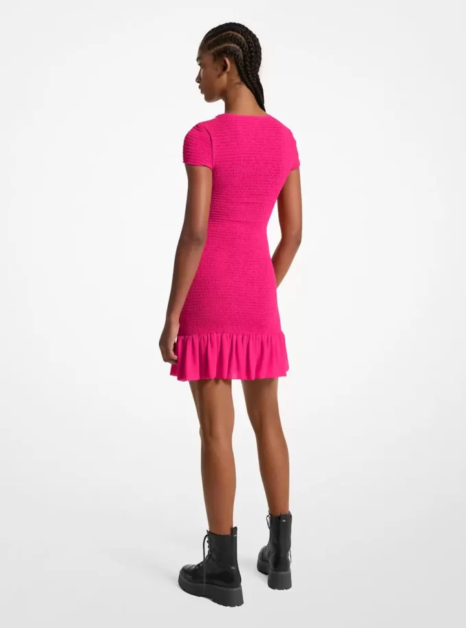 Smocked Georgette Mini Dress