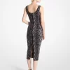 Snake Print Jacquard Dress