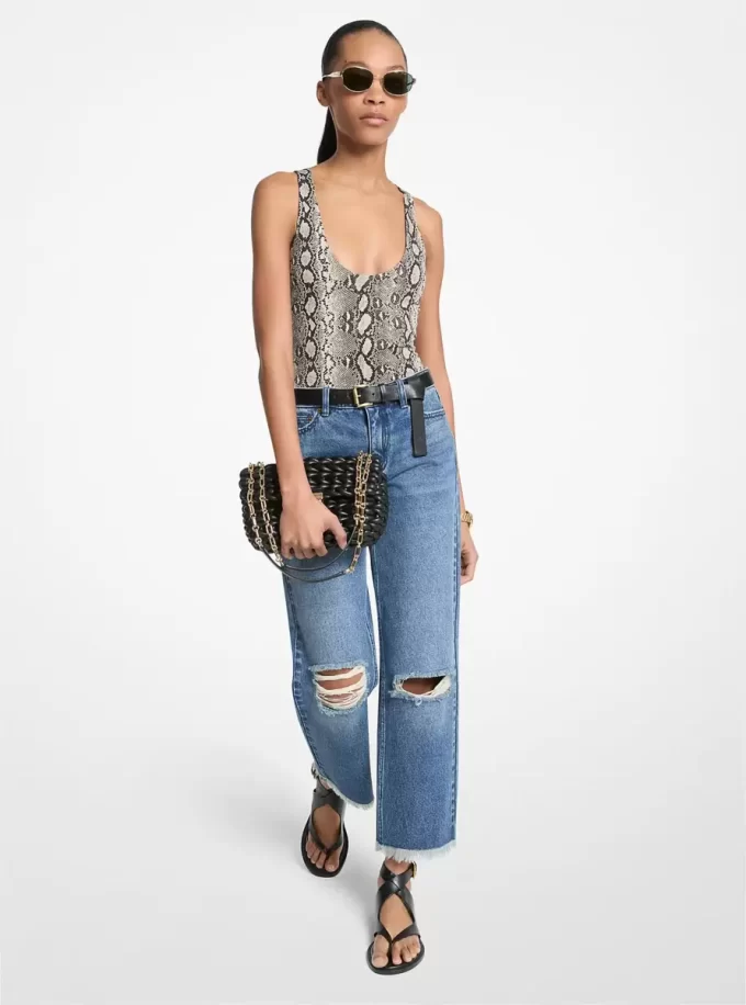 Snake Print Scoop-Neck Bodysuit Snake Print Scoop-Neck Bodysuit