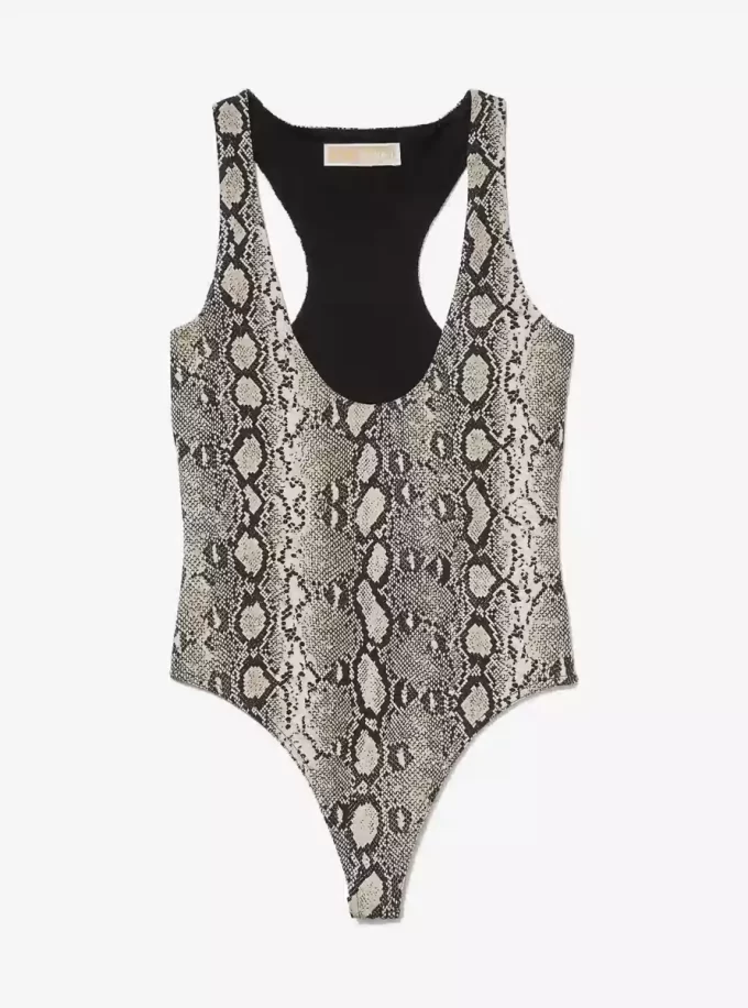 Snake Print Scoop-Neck Bodysuit Snake Print Scoop-Neck Bodysuit