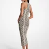 Snake Print Stretch Jersey Racerback Dress