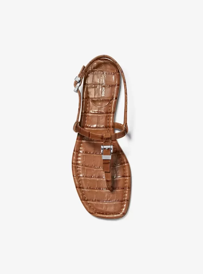 Sofia Crocodile Embossed Leather Sandal Sofia Crocodile Embossed Leather Sandal